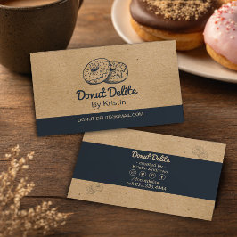 Ambachtelijke papieren donut visitekaartje