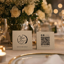 Ambachtelijke papieren merkkaart met QR-code