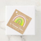 Ambachtelijke Regenboog Ruw Canvas 'Thuisgemaakt' Bedankjes Labels (In situ)