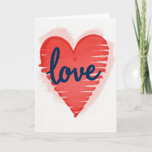 Ambachtelijke Valentijnskaart met Hart Kaart