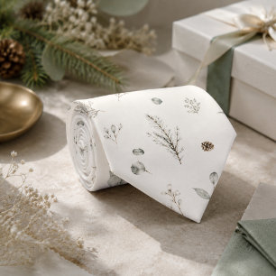 Ambachtelijke winter botanische elegante saliegroe stropdas