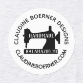 Ambachtelijke zakelijke kunstenaar naaien ijzer op labels (Design 2)