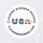 Ambachtelijke zakelijke kunstenaar naaien ijzer op labels (Design 1)