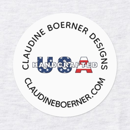 Ambachtelijke zakelijke kunstenaar naaien ijzer op labels (Design 1)