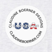 Ambachtelijke zakelijke kunstenaar naaien ijzer op labels (Design 2)