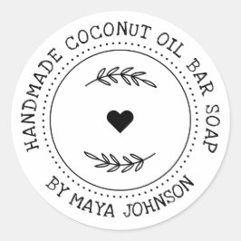 Ambachtelijke zeep met rustieke groene tint ronde sticker