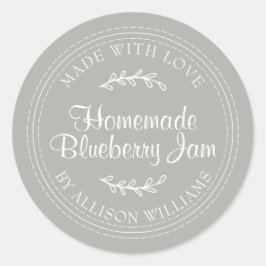 Ambachtelijke zelfgemaakte bosbessenjam inmaken Pa Ronde Sticker