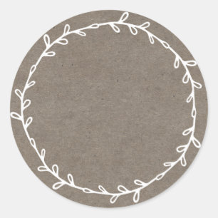 Ambachtelijke zelfgemaakte jam inmaken kraftpapier ronde sticker