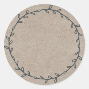 Ambachtelijke zelfgemaakte jam inmaken kraftpapier ronde sticker