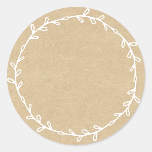 Ambachtelijke zelfgemaakte jam inmaken kraftpapier ronde sticker (Voorkant)