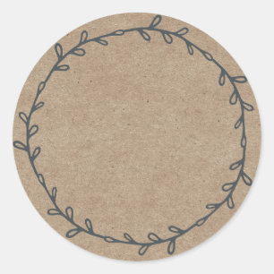 Ambachtelijke zelfgemaakte jam inmaken kraftpapier ronde sticker