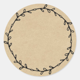 Ambachtelijke zelfgemaakte jam inmaken kraftpapier ronde sticker