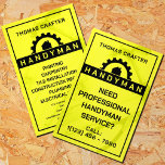 Ambachten en reparatie geïnspireerd flyer<br><div class="desc">Geel en zwart duo Toon cover met logo bestaande uit tandwiel en huis vorm symboliseren reparatie diensten. Ideaal voor klusjesman,  reparatie en woningrenovatie.</div>