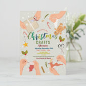 Ambachten Making Feestelijke Feest Kerstmis Famili Kaart (Staand voorkant)