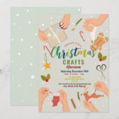 Ambachten Making Feestelijke Feest Kerstmis Famili Kaart (Voorkant / Achterkant)