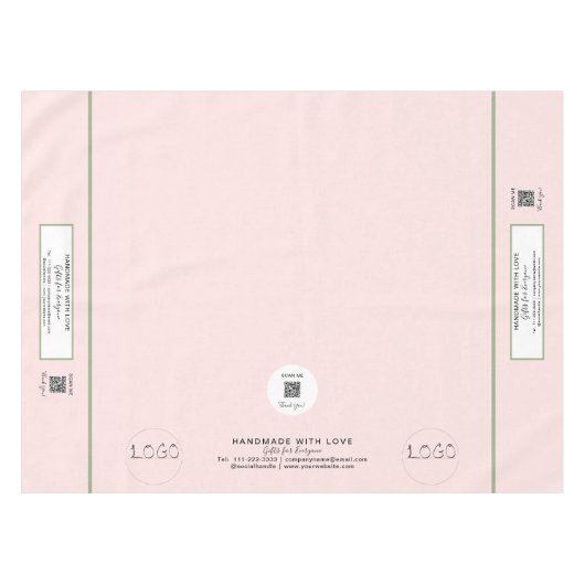 Ambachtshow Blush Groen 52 x 70 QR Code Tafelkleed (Voorkant (Horizontaal))