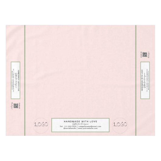 Ambachtshow Blush Groen 52 x 70 QR Code Tafelkleed (Voorkant (Horizontaal))