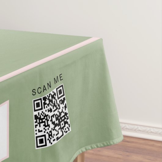 Ambachtshow Sage Blush Roze 60 x 84 QR-code Tafelkleed (Voorbeeld)