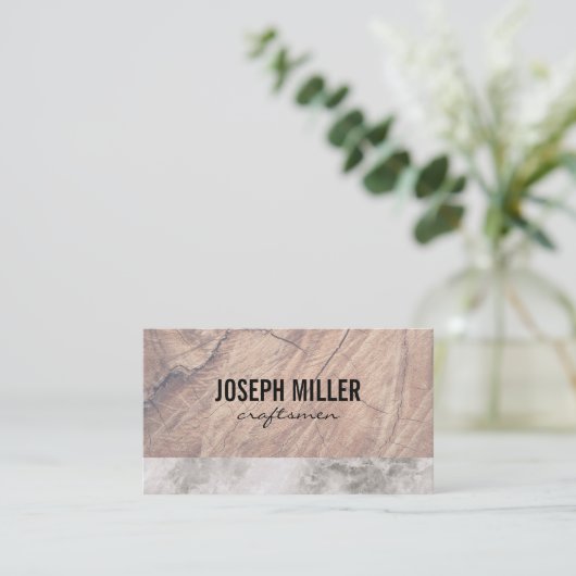Ambachtslieden Hout en Marmeren Trim Visitekaartje (Staand voorkant)