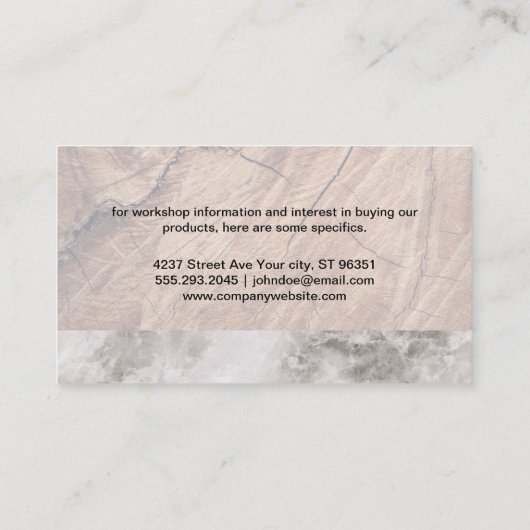 Ambachtslieden Hout en Marmeren Trim Visitekaartje (Achterkant)