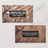 Ambachtslieden Houten Achtergrond | Gereedschap Visitekaartje (Voorkant / Achterkant)