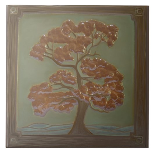 Ambachtsman Eiken Boom Keramische Tegel Tegeltje (Voorkant)