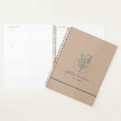 Ambachtspapier, Botanische logo, groene typografie Planner (Display)