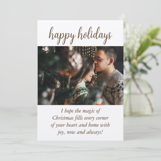 Ambachtspapier rustiek ontwerp Kerstkaart (Staand voorkant)