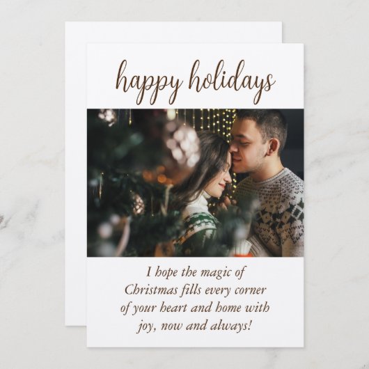 Ambachtspapier rustiek ontwerp Kerstkaart (Voorkant / Achterkant)