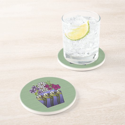 Ambachtsvrouw Lily Vase Sandstone Zandsteen Onderzetter (Zijkant)