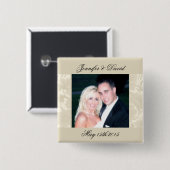 Ambassade bewaart de Datum Foto Buttonnen Vierkante Button 5,1 Cm (Voorkant /achterkant)