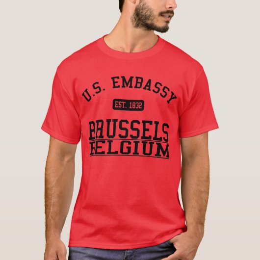 Ambassade Brussel, Koninkrijk België T-shirt (Voorkant)