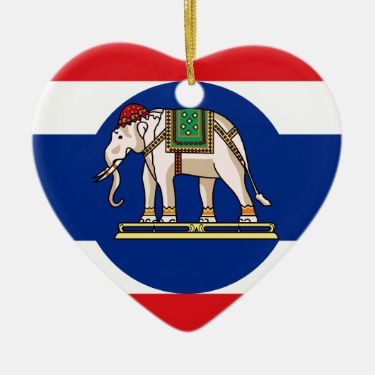 Ambassadeur Thailand, Thaise vlag Keramisch Ornament (Voorkant)