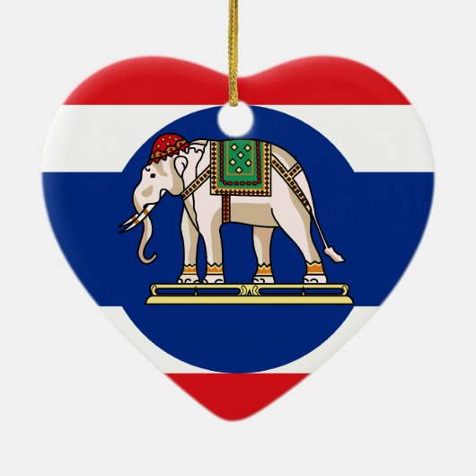 Ambassadeur Thailand, Thaise vlag Keramisch Ornament (Achterkant)