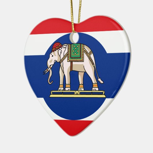 Ambassadeur Thailand, Thaise vlag Keramisch Ornament (Links)