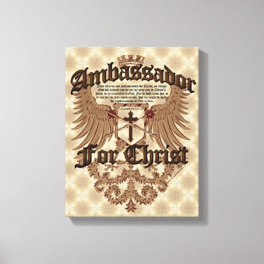 ambassadeur voor Christus, bijbelse bijbel van Cor Canvas Afdruk (Voorkant)