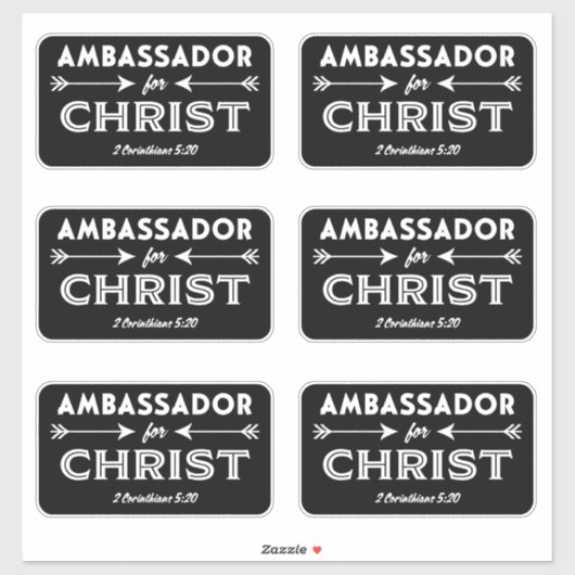 Ambassadeur voor Christus Schrift Slogan Sticker (Vel)