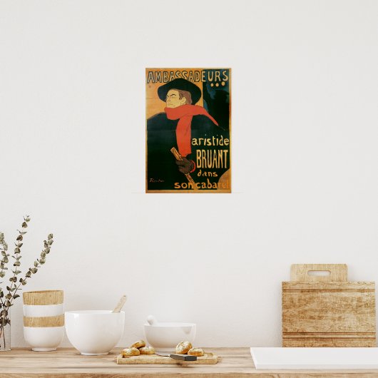Ambassadeurs: Aristide Bruant, 1892 Poster (Keuken)