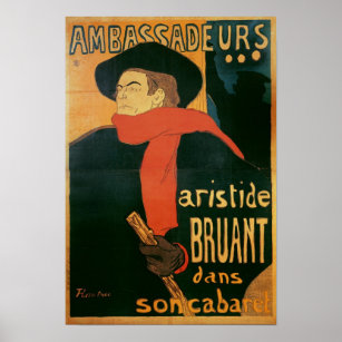 Ambassadeurs: Aristide Bruant, 1892 Poster