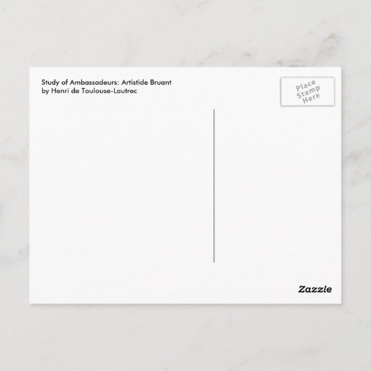 Ambassadeurs, Aristide Bruant door Toulouse Lautre Briefkaart (Achterkant)