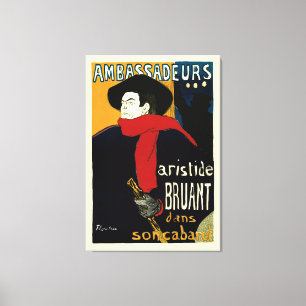Ambassadeurs, Aristide Bruant door Toulouse Lautre Canvas Afdruk