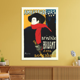 Ambassadeurs, Aristide Bruant door Toulouse Lautre Canvas Afdruk