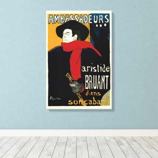 Ambassadeurs, Aristide Bruant door Toulouse Lautre Canvas Afdruk (Insitu (Houten vloer))