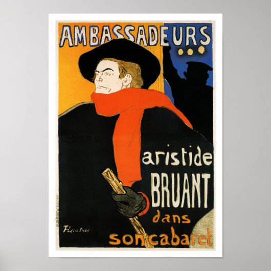 Ambassadeurs Aristide Bruant - Toulouse Lautrec Poster (Voorkant)