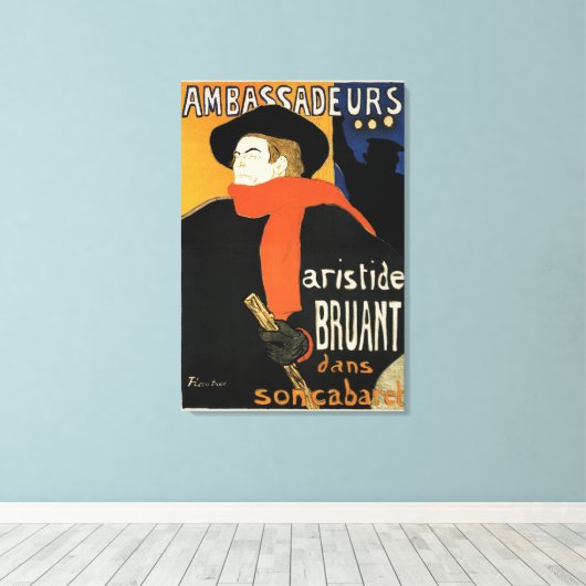 Ambassadeurs Aristide Bruant van Lautrec Canvas Afdruk (Insitu (Houten vloer))