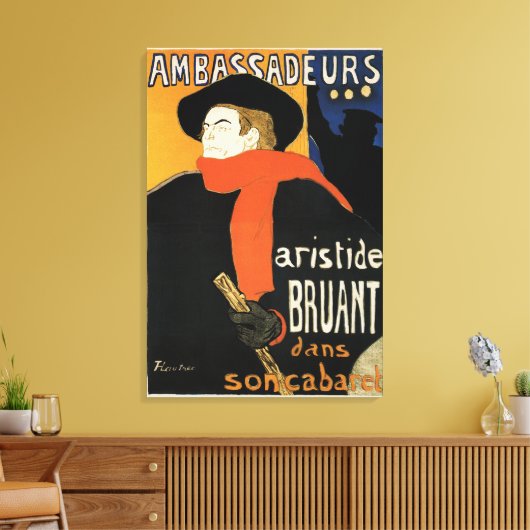 Ambassadeurs Aristide Bruant van Lautrec Canvas Afdruk (Insitu (Woonkamer))