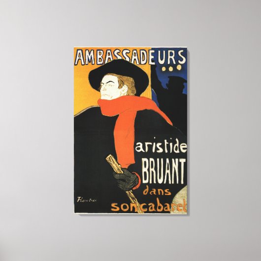 Ambassadeurs Aristide Bruant van Lautrec Canvas Afdruk (Voorkant)