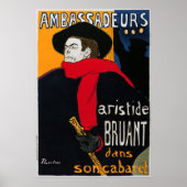 Ambassadeurs Aristide Bruant van Toulouse Lautrec Poster (Voorkant)