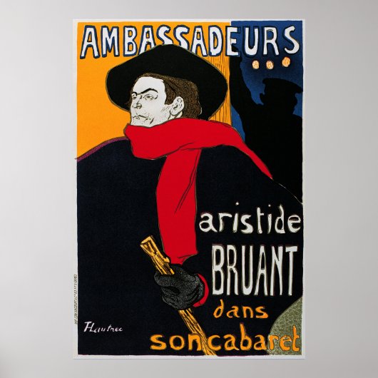Ambassadeurs Aristide Bruant van Toulouse Lautrec Poster (Voorkant)