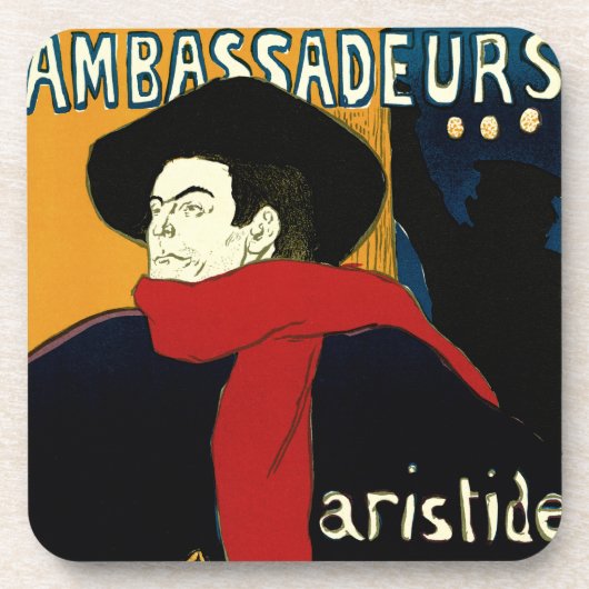  Ambassadeurs Art Nouveau in Toulouse Lautrec Bier Onderzetter (Voorkant)